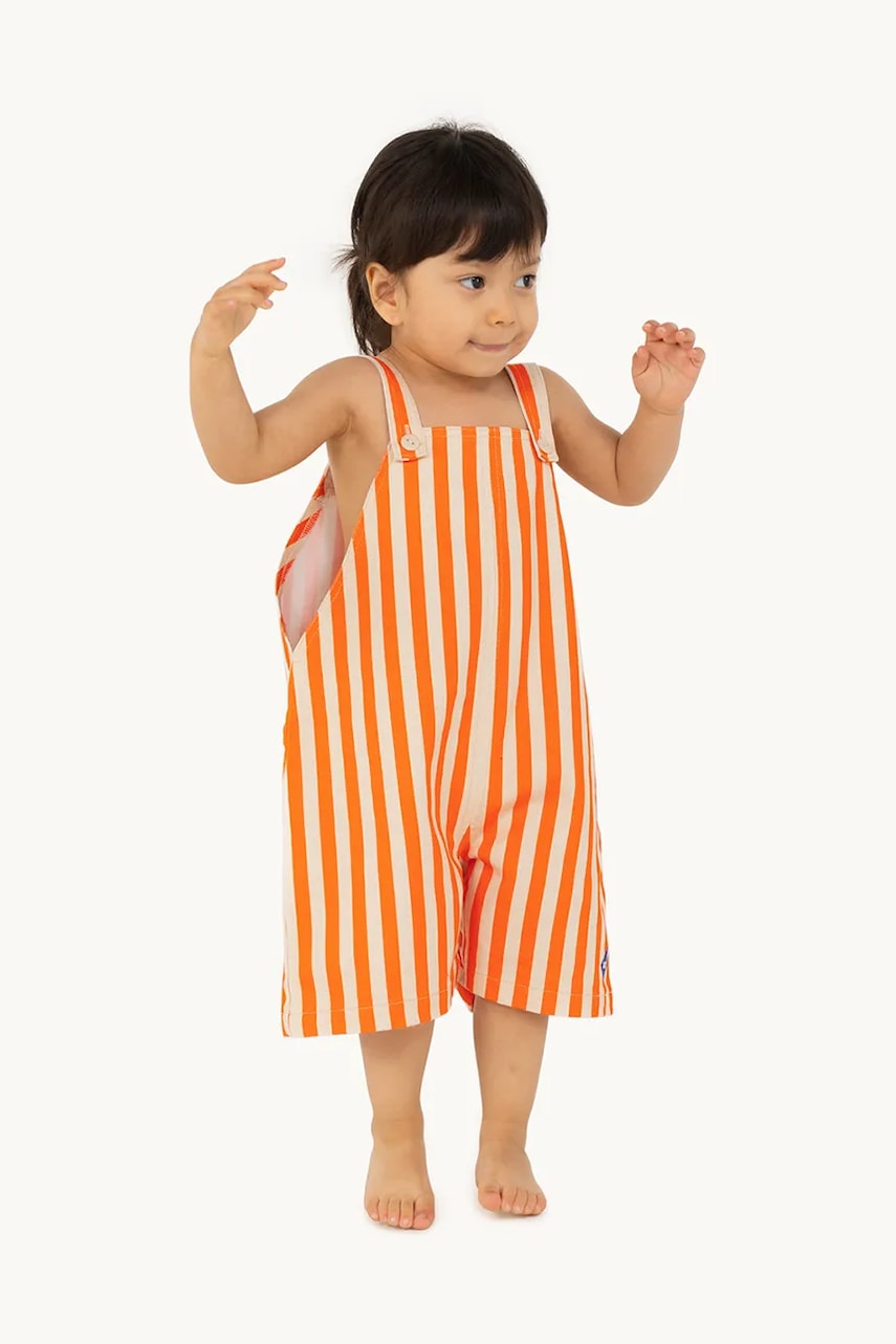 Tinycottons  Dětské lacláče  STRIPED SHORT DUNGAREE