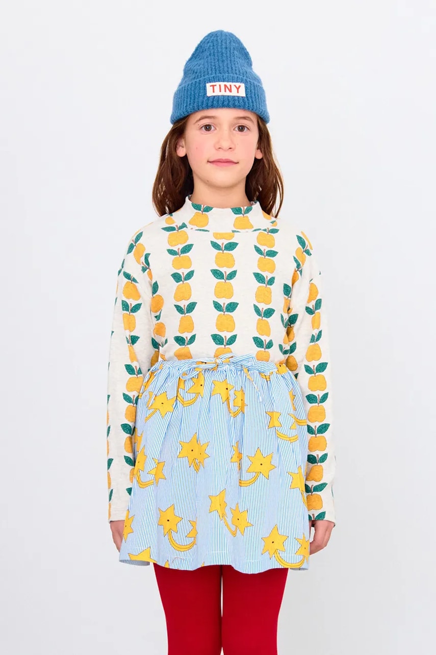 Tinycottons  Dětské tričko s dlouhým rukávem  APPLES RIB MOCKNECK