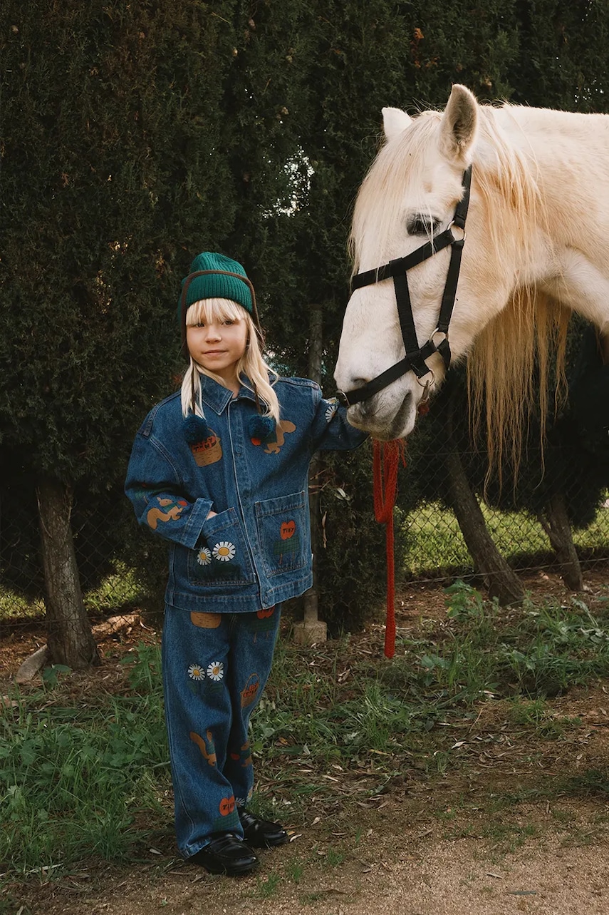 Tinycottons  rovné džíny dětské TINY APPLES DENIM PANT