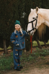 Tinycottons  rovné džíny dětské TINY APPLES DENIM PANT