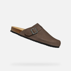 Tmavě hnědé pánské pantofle Geox Sandal Ghita - Pánské