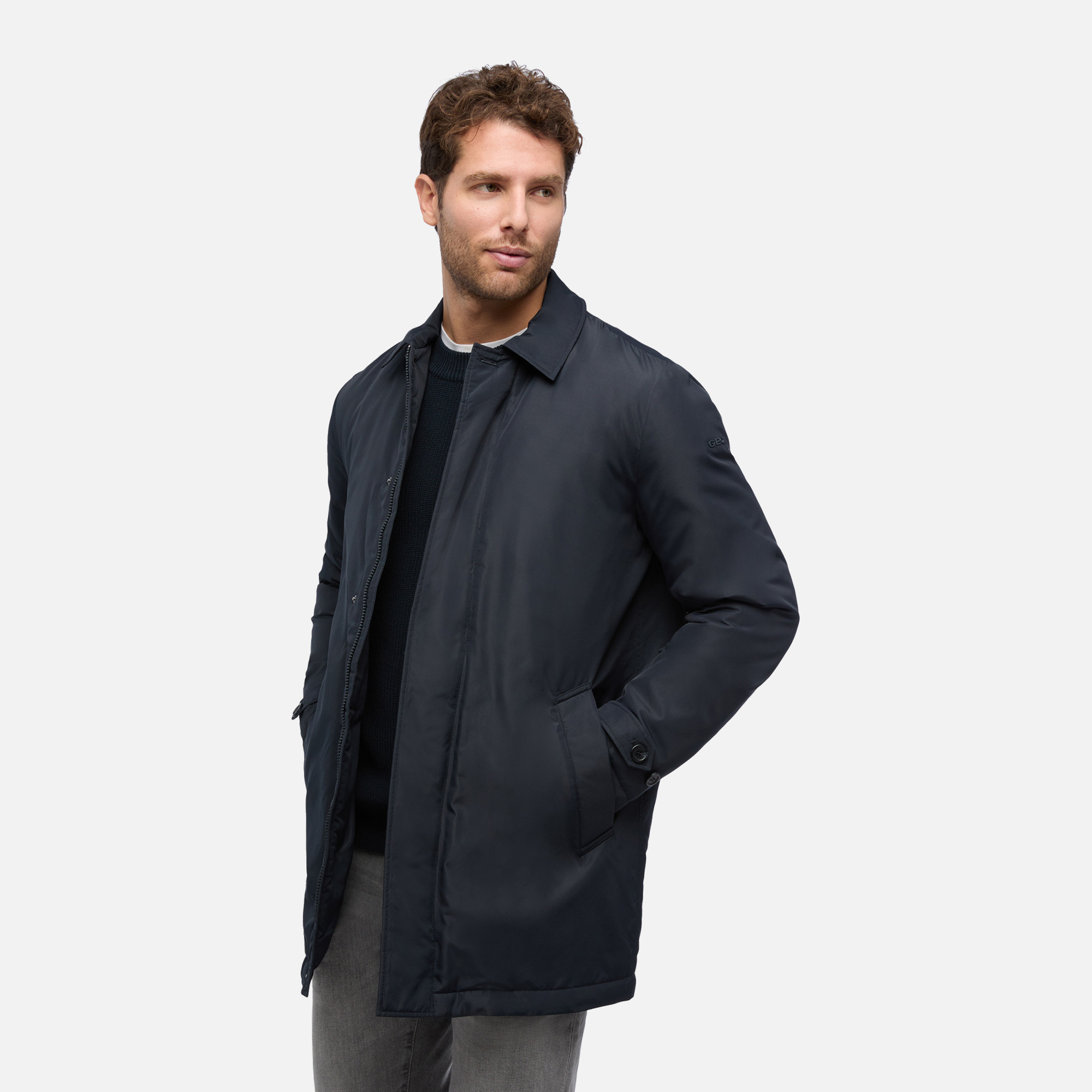 Tmavě modrá pánská parka Geox Avery - Pánské