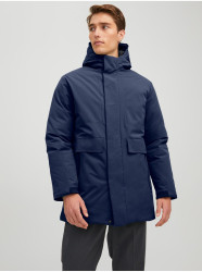 Tmavě modrá parka s kapucí Jack & Jones Blatiger - Pánské