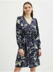 Tmavě modré dámské vzorované košilové šaty VERO MODA Abbi - Dámské