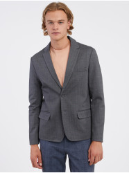 Tmavě šedé pánské kostkované sako ONLY & SONS Mark - Pánské