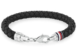 Tommy Hilfiger Elegantní pánský náramek z černé kůže Tyson 2790545