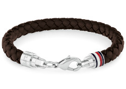 Tommy Hilfiger Elegantní pánský náramek z hnědé kůže Tyson 2790546