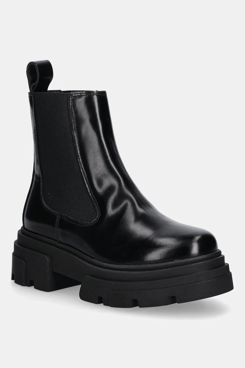Tommy Hilfiger  Kožené kotníkové boty  TH SHINY LEATHER CHELSEA