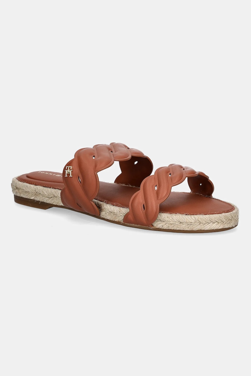 Tommy Hilfiger  Kožené pantofle  LEATHER ROPE ESPADRILLE MULE