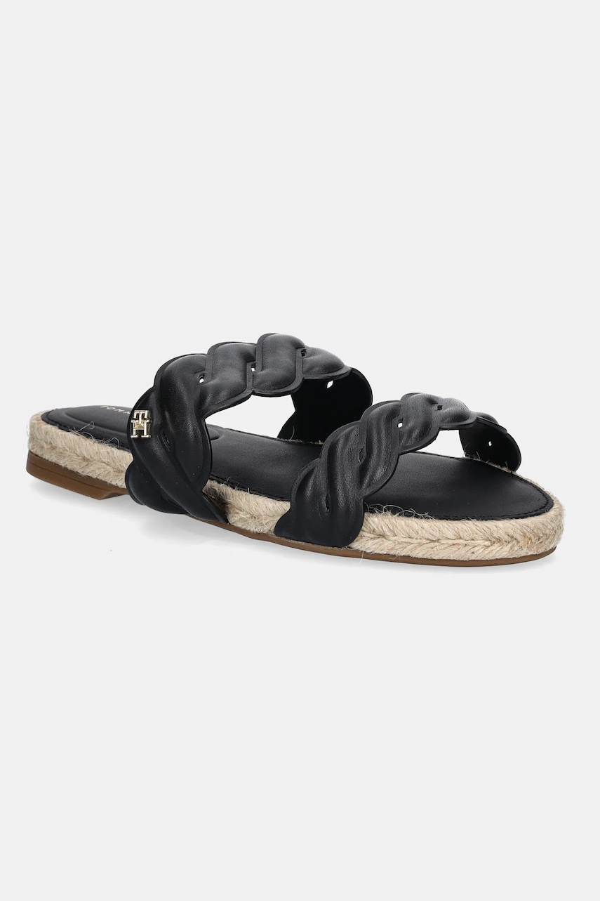 Tommy Hilfiger  Kožené pantofle  LEATHER ROPE ESPADRILLE MULE