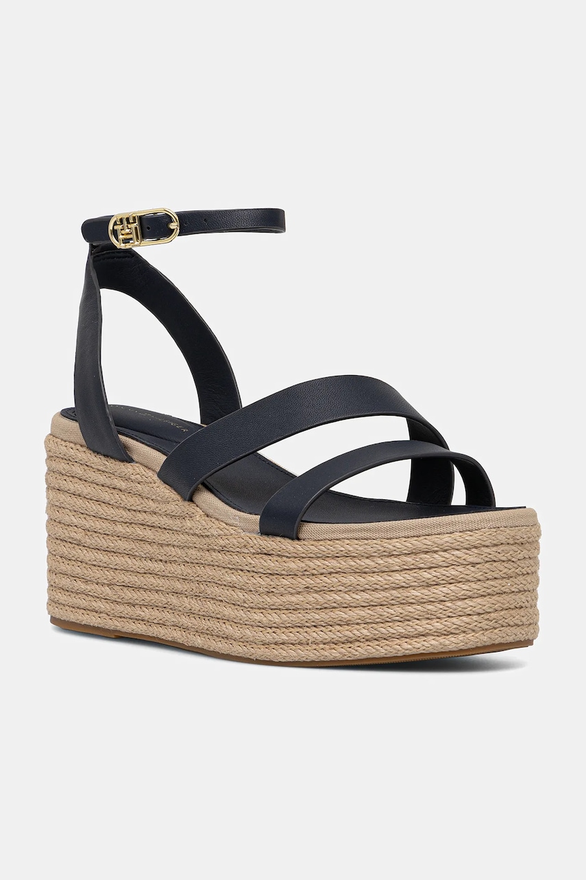 Tommy Hilfiger  Kožené sandály  ANKLE STRAP LEATHER PLATFORM