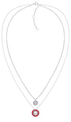 Tommy Hilfiger Moderní dvojitý ocelový náhrdelník s krystalem Layered 2780803