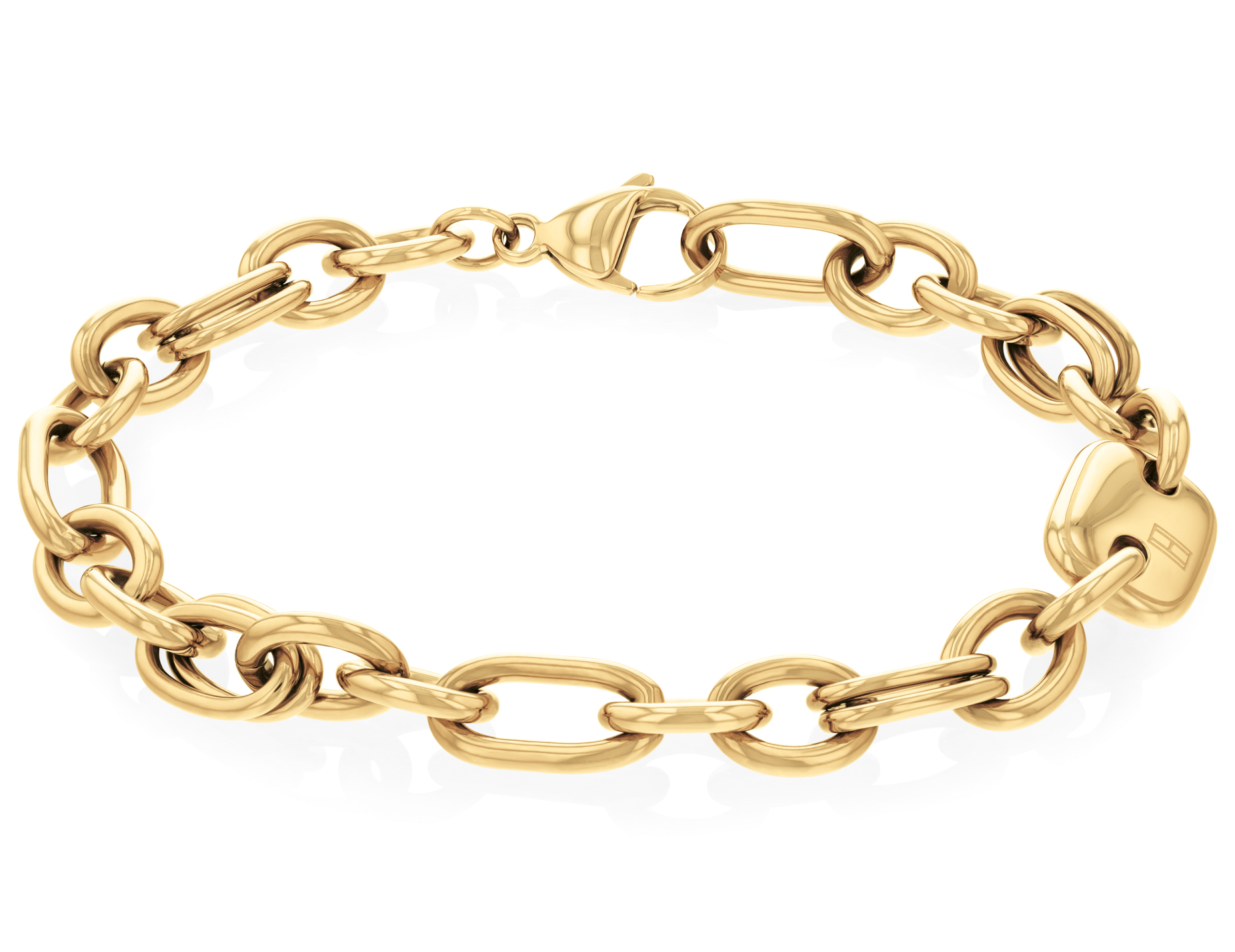 Tommy Hilfiger Módní náramek z pozlacené oceli Contrast Link Chain 2780788