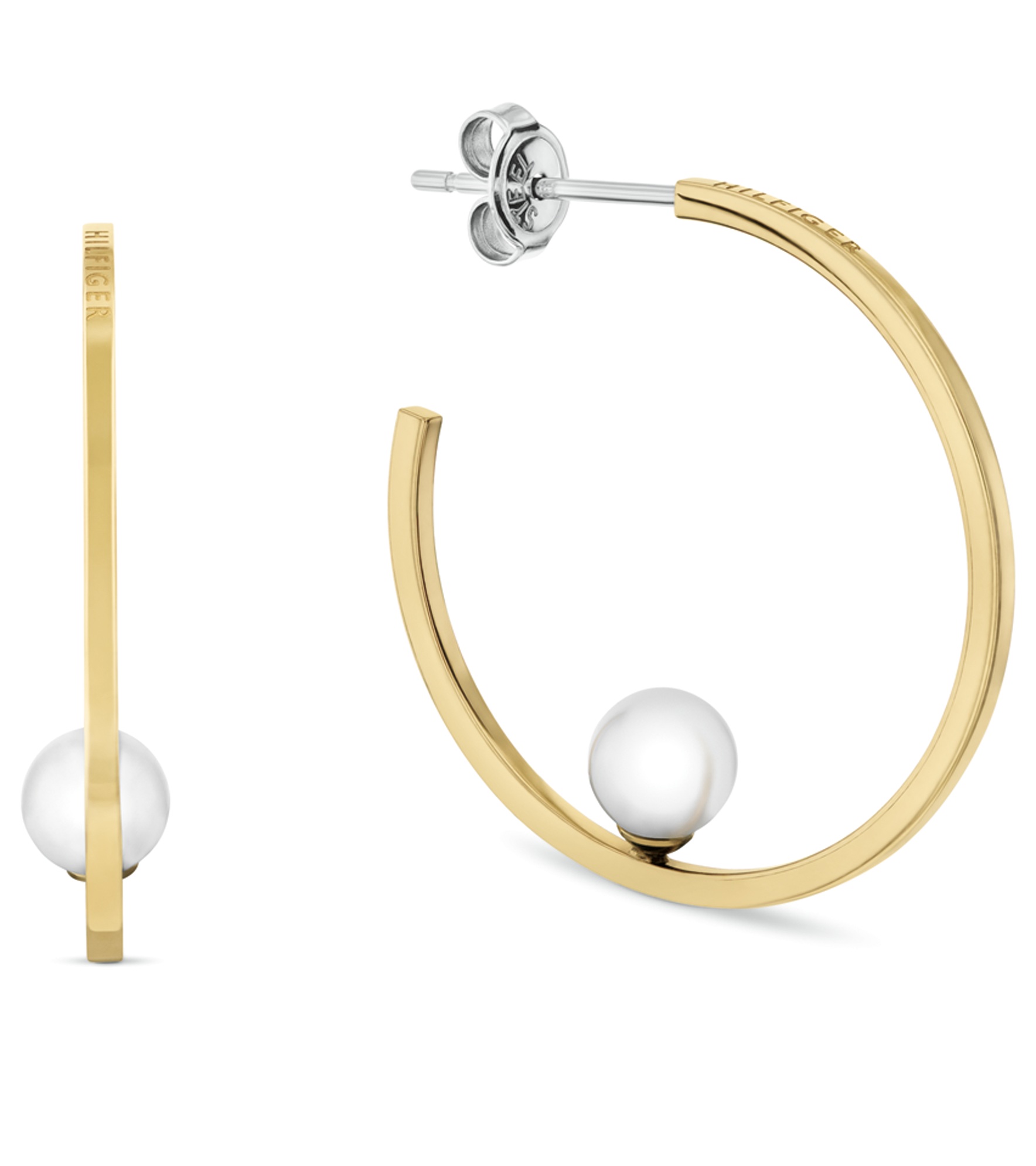 Tommy Hilfiger Pozlacené kruhy s perlou Semi-Precious Beads 2780964