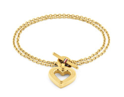 Tommy Hilfiger Pozlacený náramek se srdíčkem Toggle Heart 2780970