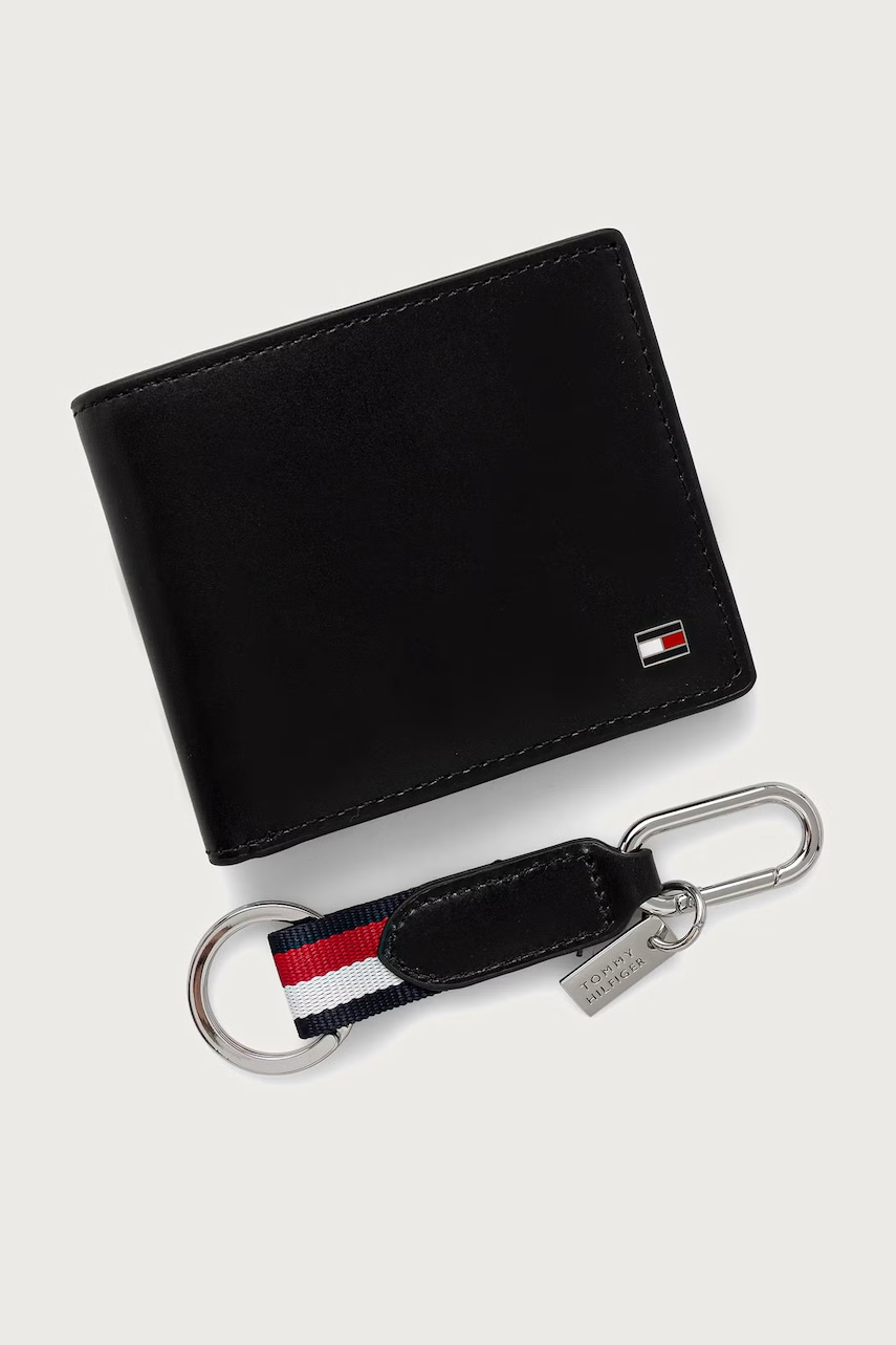 Tommy Hilfiger  sada peněženky a klíčenky pánská kožená
