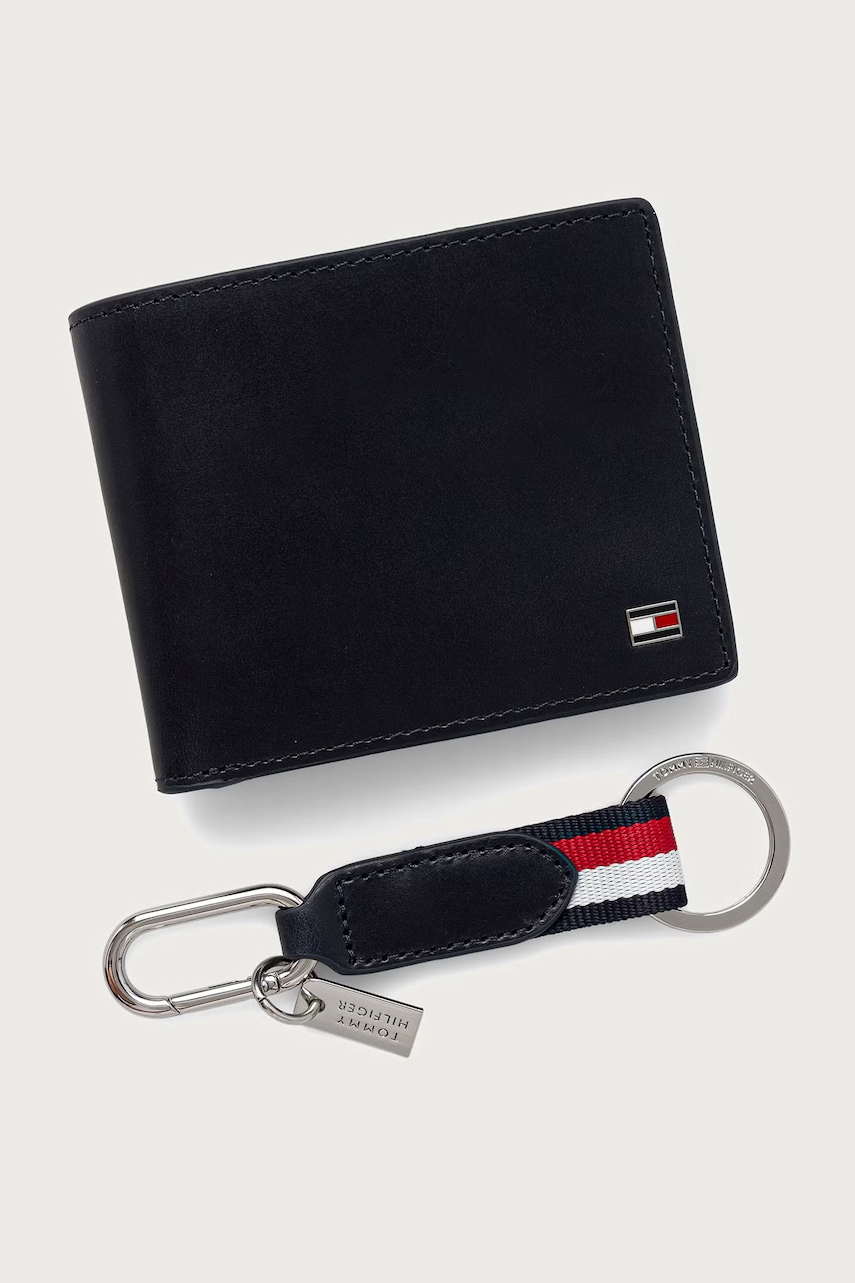 Tommy Hilfiger  sada peněženky a klíčenky pánská kožená