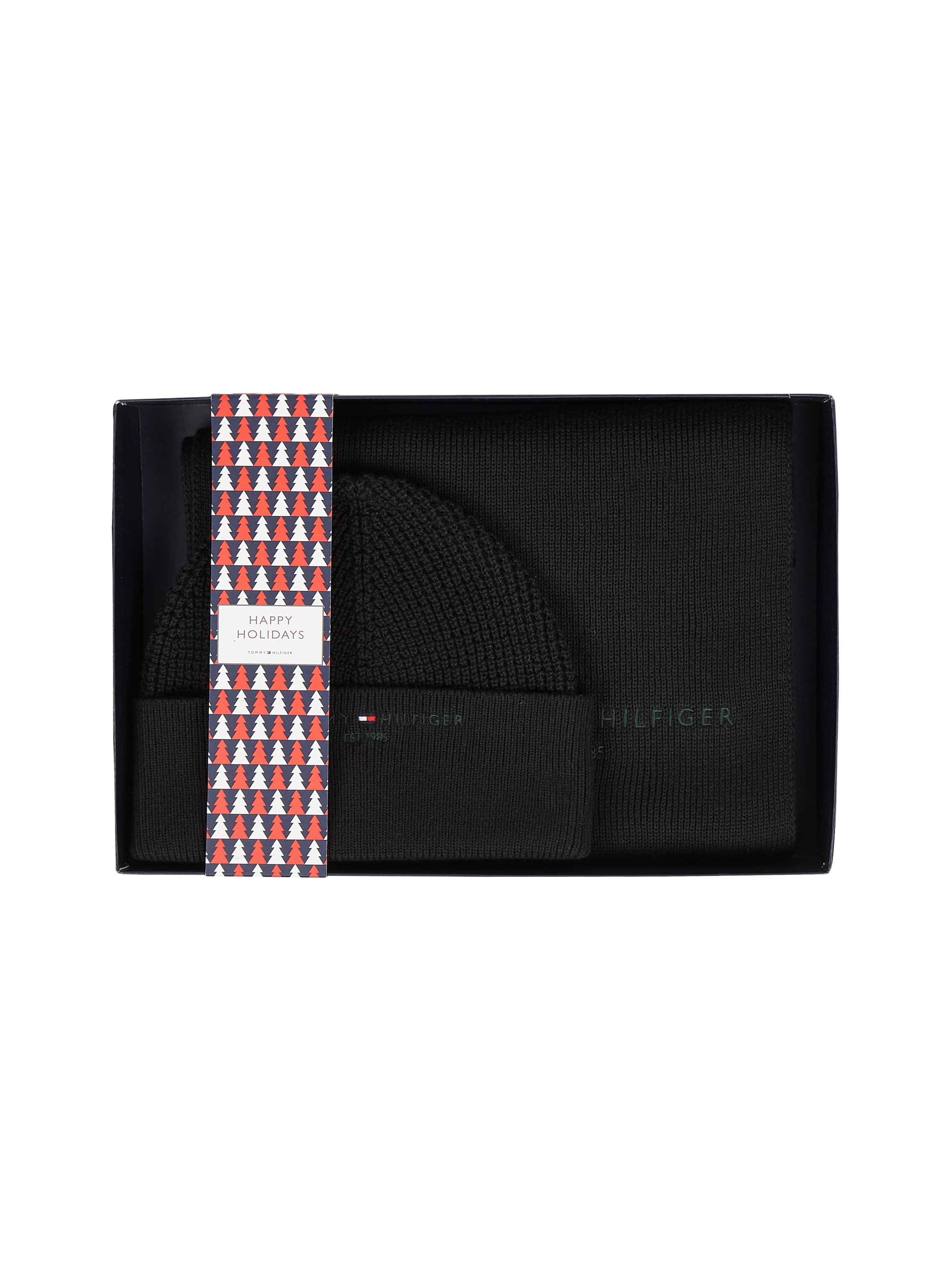 Tommy Hilfiger Set - TH HORIZON SCARF & B black