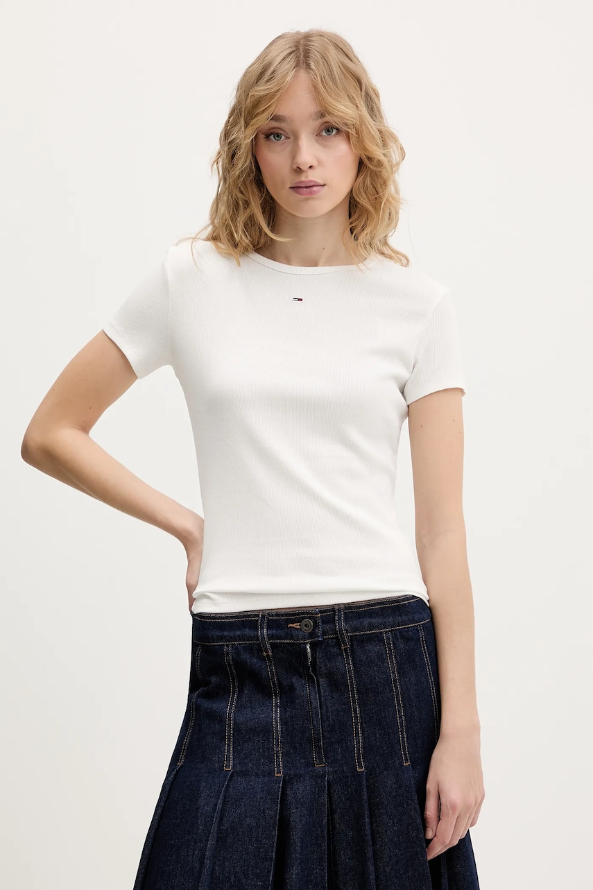 Tommy Jeans  basic tričko dámské bavlněné s elastanem 2-pack
