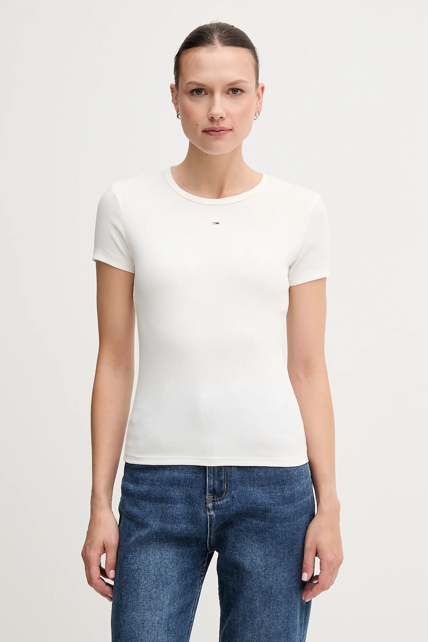 Tommy Jeans  basic tričko dámské bavlněné s elastanem 2-pack