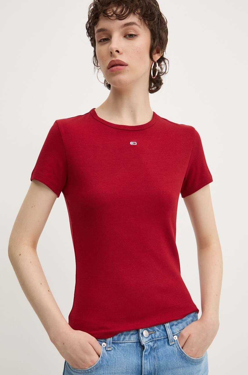 Tommy Jeans  basic tričko dámské bavlněné s elastanem