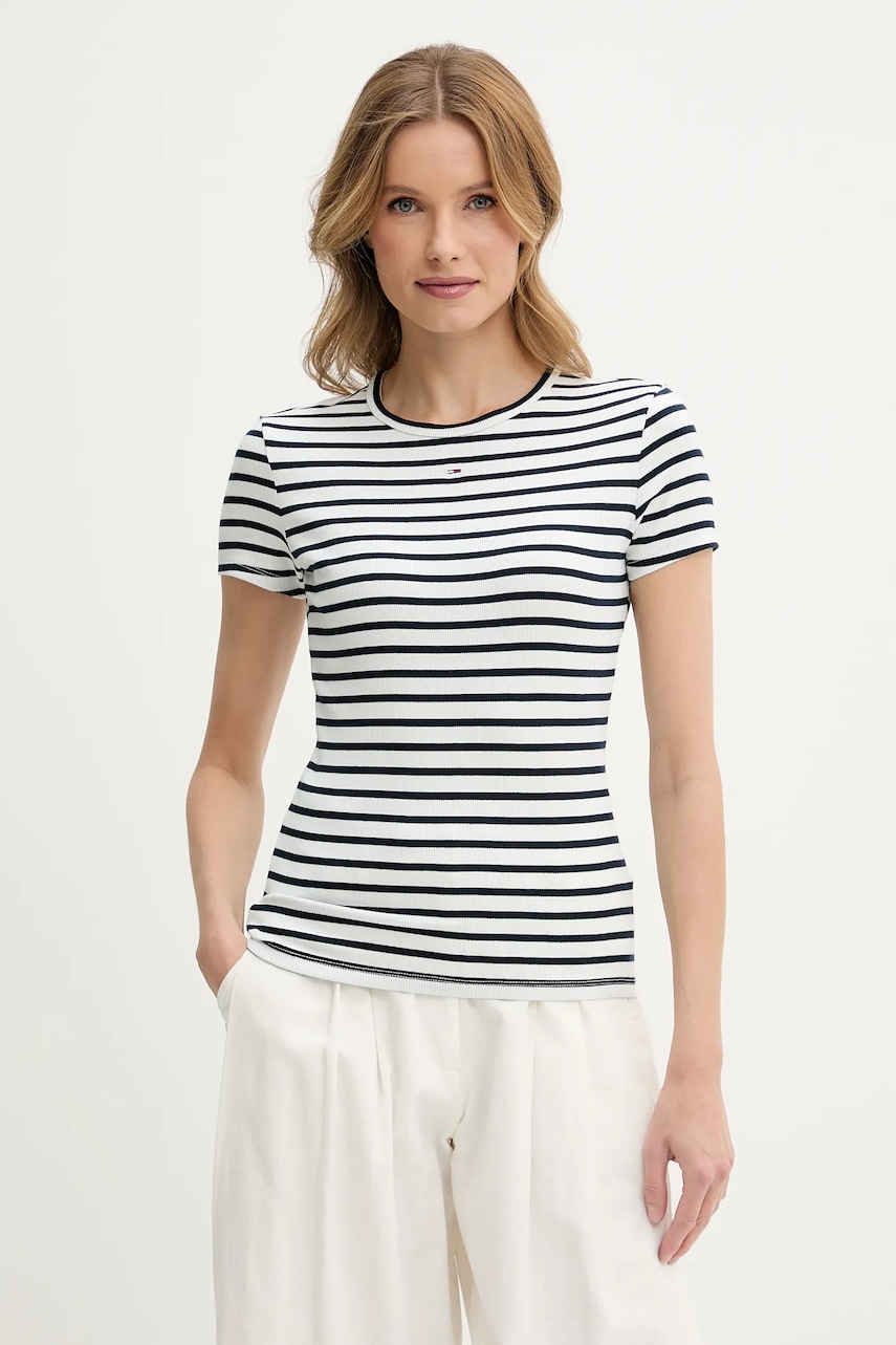 Tommy Jeans  basic tričko dámské bavlněné s elastanem