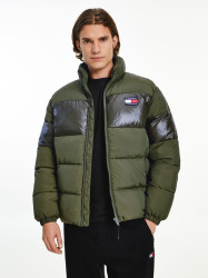 Tommy Jeans Jacket - TJM TONAL COLORBLOCK PUFFER green