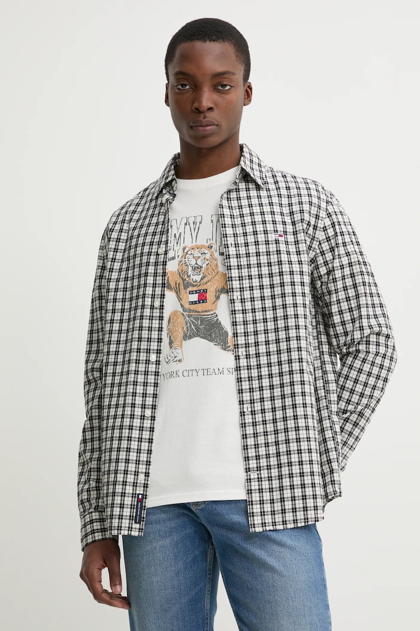 Tommy Jeans  košile pánská bavlněná