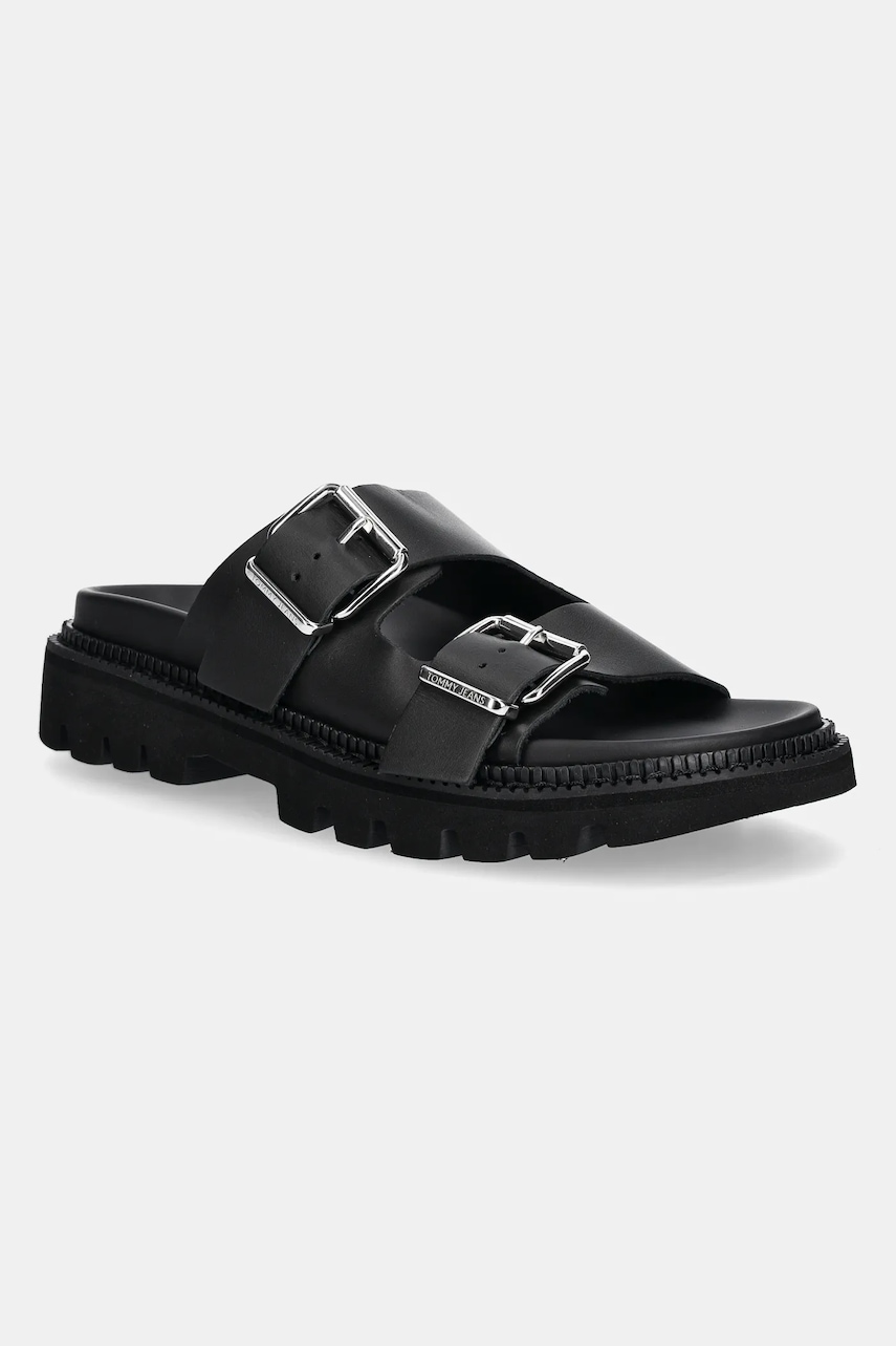 Tommy Jeans  Kožené pantofle  DOUBLE STRAP SANDAL