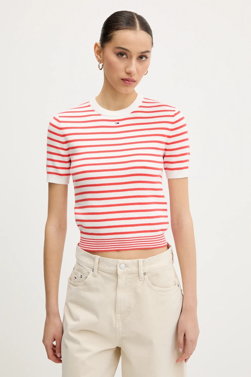 Tommy Jeans  svetr s krátkým rukávem dámský bavlněný