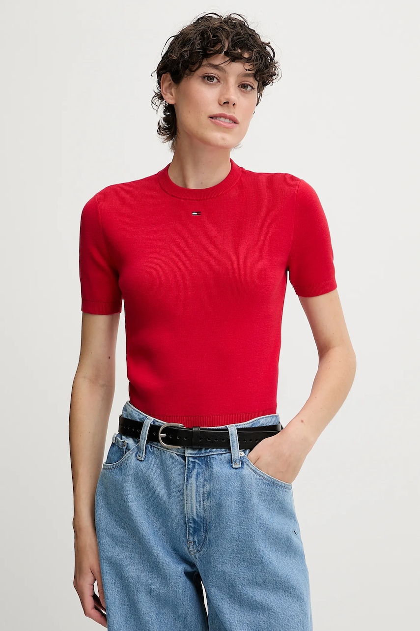 Tommy Jeans  svetr s krátkým rukávem dámský bavlněný