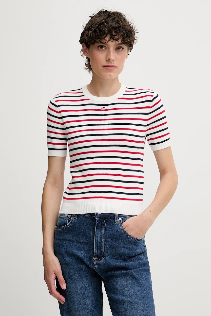 Tommy Jeans  svetr s krátkým rukávem dámský bavlněný