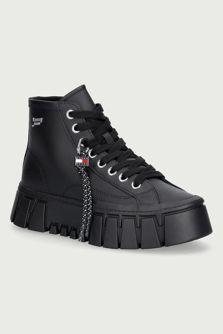 Tommy Jeans  TJW PLATFORM SNEAKER LEATHER MC plátěnky dámské kožené