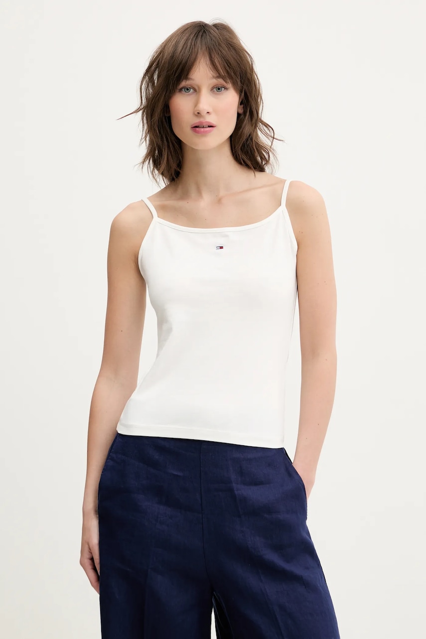 Tommy Jeans  top dámský bavlněný s elastanem