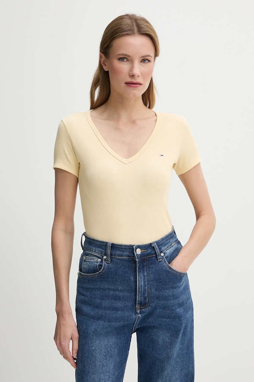 Tommy Jeans  tričko dámské bavlněné s elastanem