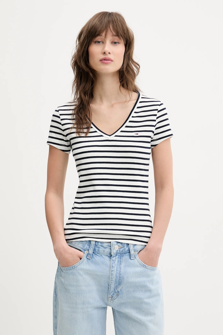 Tommy Jeans  tričko dámské bavlněné s elastanem