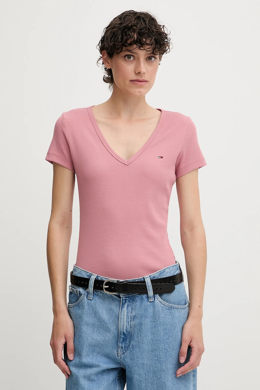 Tommy Jeans  tričko dámské bavlněné s elastanem