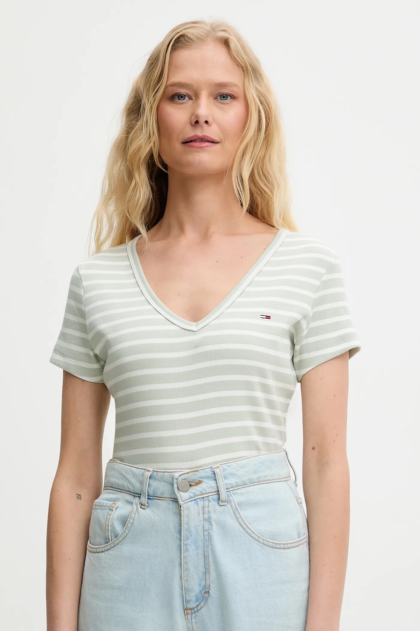 Tommy Jeans  tričko dámské bavlněné s elastanem
