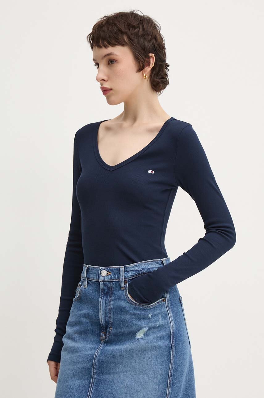Tommy Jeans  tričko s dlouhým rukávem dámské s bavlnou