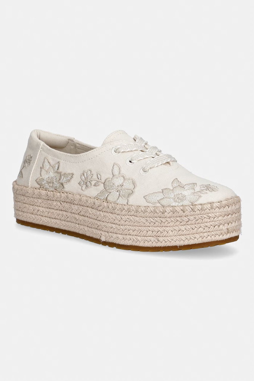 Toms  espadrily na platformě dámské VALENCIA LACE UP