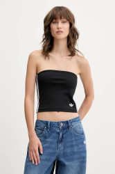 Top adidas Originals 3-Stripes černá barva, španělský výstřih, JX7717