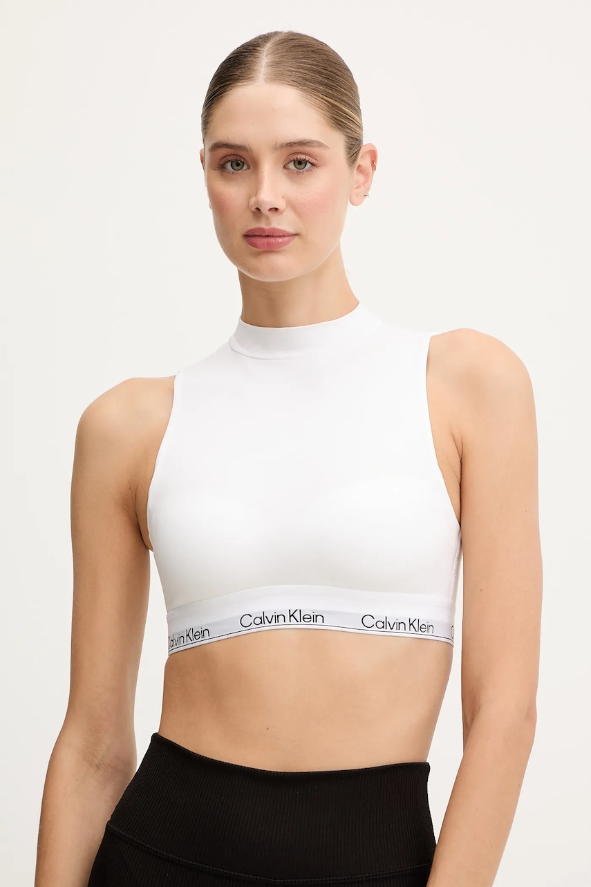 Top Calvin Klein Underwear bílá barva, s pologolfem, LV00QF8383