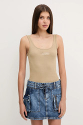 Top Guess Jeans béžová barva, W5YP35 KA0H1