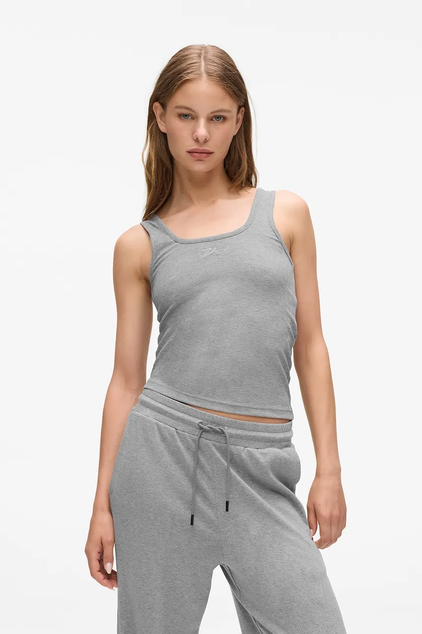 Top Karl Lagerfeld šedá barva, A4W44019