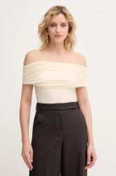 Top MAX&Co. dámský, béžová barva, španělský výstřih, 2526946071200