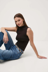 Top Medicine dámský, hnědá barva, s pologolfem