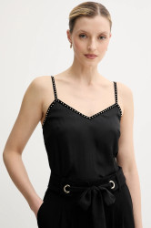 Top Morgan OSTUD dámský, černá barva, s aplikací, OSTUD