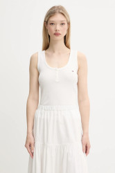 Top Tommy Jeans bílá barva, DW0DW20898