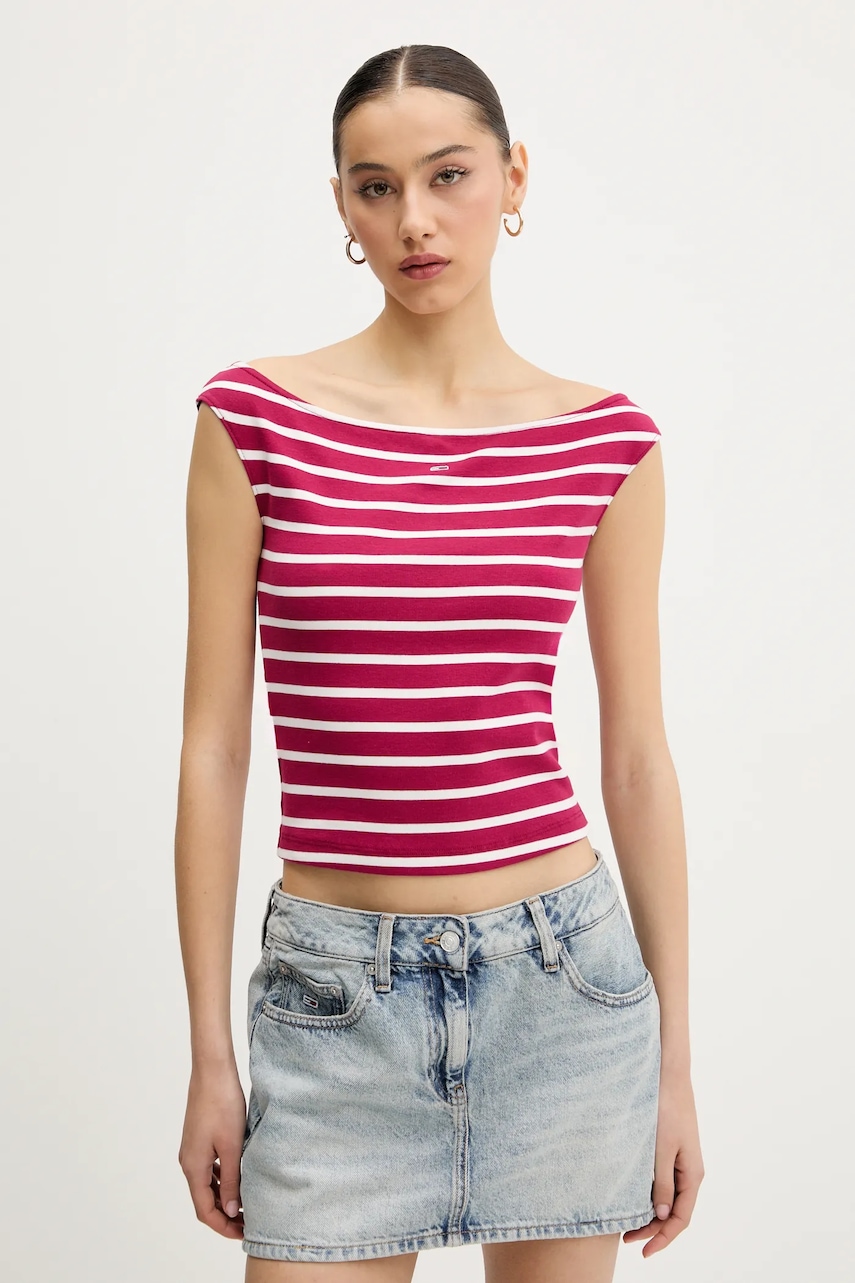 Top Tommy Jeans růžová barva, DW0DW20234