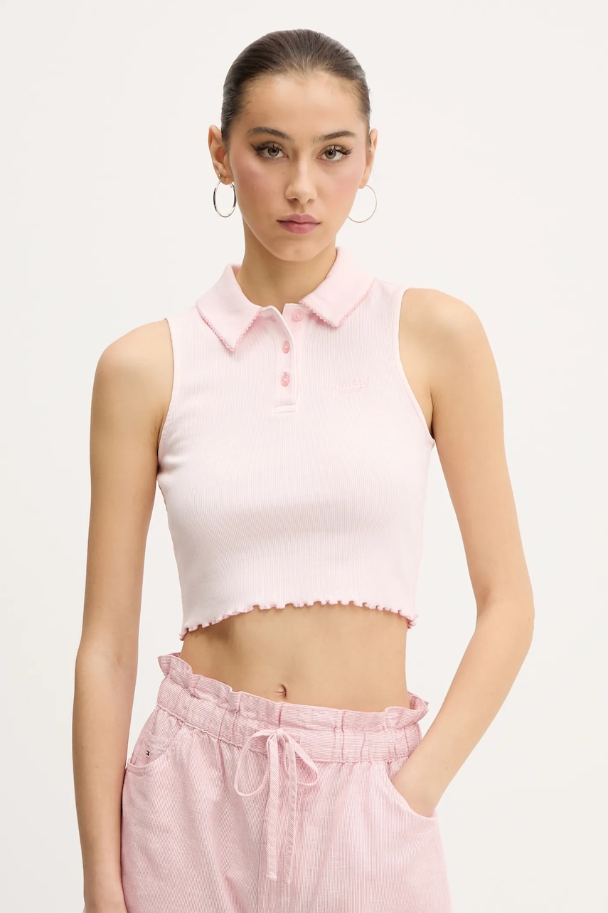 Top Tommy Jeans růžová barva, DW0DW20295